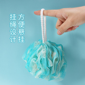 Éponge de bain LMLTOP en forme de fleur, jaune, en maille, pour la douche et le gommage, emballage individuel - Product Image 2