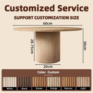 Table à manger ronde en chêne de style minimaliste moderne pour la maison, les restaurants de luxe, les grossistes en meubles, les meubles de patio pour villa - Product Image 2