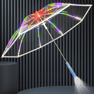 Paraguas Luminoso LED Transparente Creativo, Paraguas <span class=keywords><strong>de</strong></span> Plástico <span class=keywords><strong>de</strong></span> Moda para Niños y Niñas, para el Día <span class=keywords><strong>de</strong></span> los Inocentes, Accesorios para Fotografía - Product Image 1