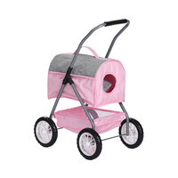 Poussette de poupée à cadre en métal de vente directe d'usine Poussette pour animaux de compagnie Pretend Play Toy Wagon avec poupée amovible en gros Poussette pour animaux de compagnie