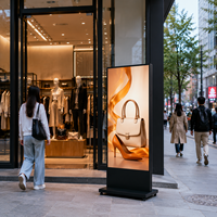 Affichage numérique publicitaire LED pour vitrine de magasin DDW, résolution 8K, luminosité 600-800 nits, lisible en plein soleil