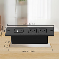 Prise de courant encastrable pour meuble, 2 prises CA, USB-C, USB-A, station de charge de bureau intégrée pour armoire, table de chevet, usage hôtelier