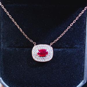 2026 New Arrival Hot-Selling Natural <strong>Ruby</strong> Pendant <strong>Necklace</strong> 925 Sterling Silver Set Jewelry - Product Image 1