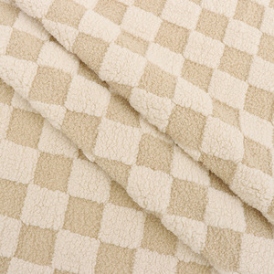 Mùa thu mùa đông jacquard kẻ sọc flannel vải 100% <span class=keywords><strong>polyester</strong></span> Warp Breathable Shu bông len Terry vải nhà máy Chứng Khoán vật nuôi - Product Image 2