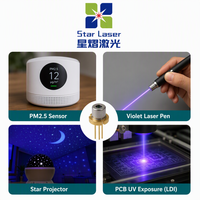 Diodes laser 405 nm de haute qualité, 65 mW, monomodes, violettes, pour la détection de particules fines, utilisation en capteur