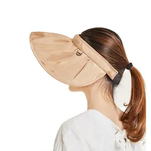 Moda personalizada mujer impermeable plegable verano sombrilla UV visera sombrero
