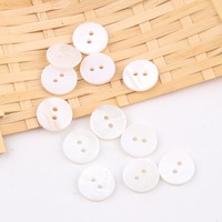 Boutons coquille personnalisés à deux branches 9mm, 11.5mm, 20mm Blancs à dos plat poli pour chemises, accessoires de couture pour vêtements DIY