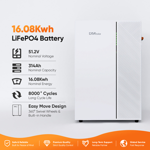 Batería de Litio de Bajo Voltaje para Almacenamiento de Energía Doméstica, Nivel Solar IP20 IP65, 51.2V 314Ah 16kWh, DHN-LVWES16-G1 - Product Image 1