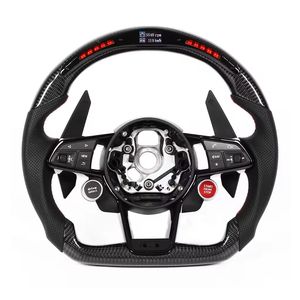Volant à LED en fibre de carbone <span class=keywords><strong>RS</strong></span> R8 Volant pour Audi A3 A4 B6 RS6 C8 RS3 8 V SQ8 SQ5 B8 B8.5 B9.5 <span class=keywords><strong>Q3</strong></span> S3 A1 A5 A6 A7 - Product Image 2