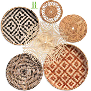 Venta caliente Seagrass decoración colgante de pared Boho decoración variedad de formas OEM ratán decoración de pared HOGAR DE Vietnam hecho a mano - Product Image 5