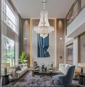 New Style Custom Hotel Villa Pendant Lights Home Staircase High Ceiling Luxury Led Crystal <b>Chandeliers</b> - Product Image 2