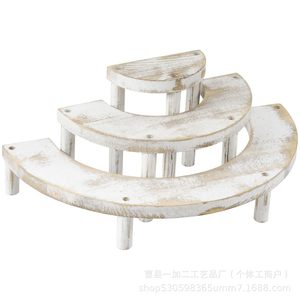 Retro White <b>3</b> <b>Tier</b> Wooden <b>Cake</b> <b>Stand</b> Round Desktop Display For Birthday Party Decorations - Product Image 5