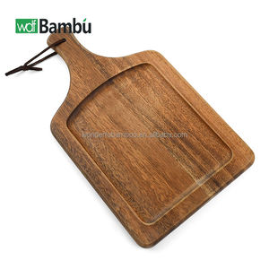 WDF Fábrica al por mayor de bambú personalizado Platos <span class=keywords><strong>Pizza</strong></span> Palas <span class=keywords><strong>Pizza</strong></span> Platos de madera Durable de madera <span class=keywords><strong>Pizza</strong></span> Peel con mango - Product Image 2