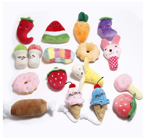 Mainan kunyah lucu katun PP lembut mainan hewan peliharaan isian sayuran buah mainan anjing mewah dengan suara - Product Image 1