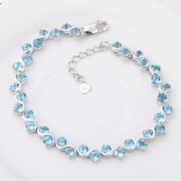 F0062B Respect Personnalisé Argent Sterling 925 Grenat Topaze Bleue Suisse Améthyste Citrine Chrome Diopside Pierre Naturelle Femmes Bracelets