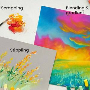 FOSKA – Lot de 12/24 <span class=keywords><strong>craies</strong></span> carrées résistantes à la décoloration, bâtons de couleurs <span class=keywords><strong>pastel</strong></span> assorties pour peinture humide et sèche au toucher lisse - Product Image 5