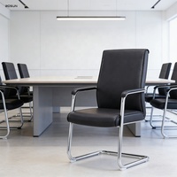 Chaise de bureau de direction en cuir PU, chaise de salle d'attente, chaise pivotante pour manager, chaise d'invité