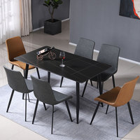 Table de salle à manger classique, ensemble et 6 chaises, meubles de maison modernes, 4 pièces