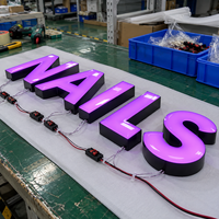 Logo personnalisé en acier inoxydable, conception gratuite, signalétique publicitaire 3D, lettres géantes lumineuses, enseigne lumineuse pour magasin