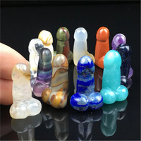 Mini consoladores de cristal para pene, tamaño pequeño de 2,8 cm, artesanía curativa de cristales, piedras curativas