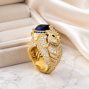 Anello da Donna a Forma di Pappagallo con Dettagli Scintillanti, Design Animale, Gioielli alla Moda - Product Image 3