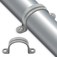 Support de conduit rigide en PVC à 2 trous avec colliers de serrage en U et support de fixation pour suspension de câbles