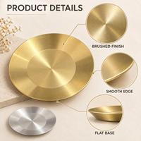 Assiette Ronde en Acier Inoxydable 304 Doré/Argenté pour Sauce, Petite Assiette à Apéritif pour Restaurant, Mariage, Fête - Vente en Gros
