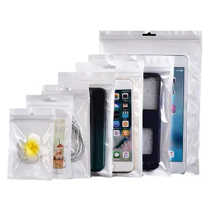 Factory Sale White Transparent self-Sealing Zipper Bag Plastic Packaging Pearl Film Bags Reusable Storage Bag