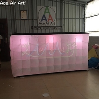 Mini stand de DJ gonflable pratique personnalisé avec lumières LED colorées pour petite fête ou boîte de nuit