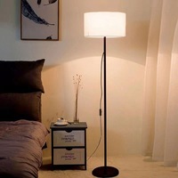 Lampadaire LED Postmoderne Minimaliste de Luxe en Fer avec Abat-jour Rose à Hauteur Réglable pour Décoration de Projets Hôteliers et Commerciaux dans le Salon et la Chambre