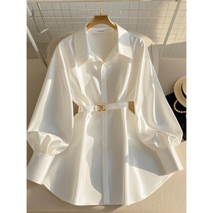 Haut Long Blanc Design Français Haut de Gamme Début d'Automne 2025 pour Femme, Style <span class=keywords><strong>Mature</strong></span> avec une Touche de Luxe Léger - Product Image 4