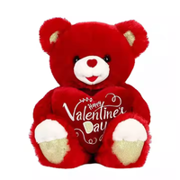 Poupée ours en peluche avec grand soin, jouet animal en peluche rouge doux pour la Saint-Valentin, cadeau pour filles