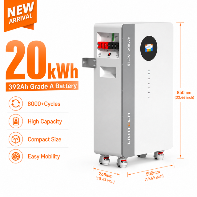 48V 51.2V400AH 20KWH Lithium Iron Phosphate Battery Pack Solar Photovoltaic Power Generation System Large Capacity High-power