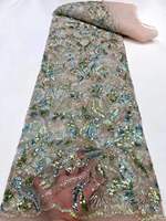 Tissu de robe de mariée en gros de l'usine DS, tissu de robe, tube de perles, broderie, magnifiques paillettes, broderie, dentelle