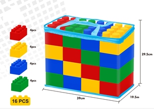 Bloques de Construcción de Plástico Arcoíris de Gran Tamaño para Niños, Castillo Interior, Ladrillos de Construcción Cuadrados Grandes y Suaves - Product Image 2
