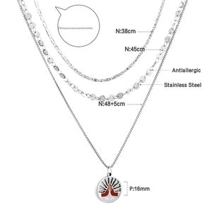 Colliers en acier inoxydable plaqué or à couches croisées, bijoux fins pour la prière - Product Image 4