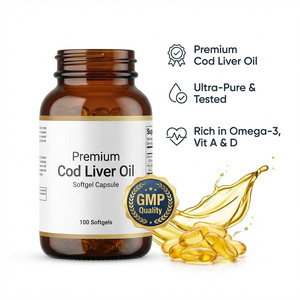 Complément Alimentaire en Capsules Molles, Soin des Yeux, Renforcement de l'Immunité, <span class=keywords><strong>Huile</strong></span> de Foie de Morue, Glycérine Végétale, Capsules de Gélatine - Product Image 1