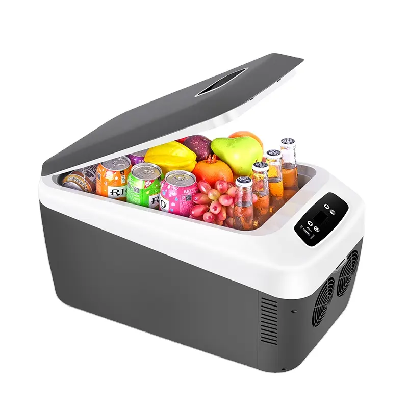 Car Refrigerator 24L Portable Electric Refrigerator with 12/24V DC and 120-240V AC Car Fridge 12V Small Fridge for Car