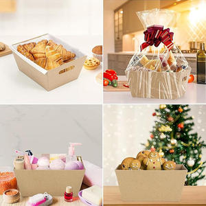 Cesta de Regalo Personalizada de Papel Kraft Corrugado Reciclado con Asas, Forro de Esponja y Acabado Mate para Cestas <span class=keywords><strong>Navideñas</strong></span>, Frutas, Flores y <span class=keywords><strong>Vino</strong></span> - Product Image 3