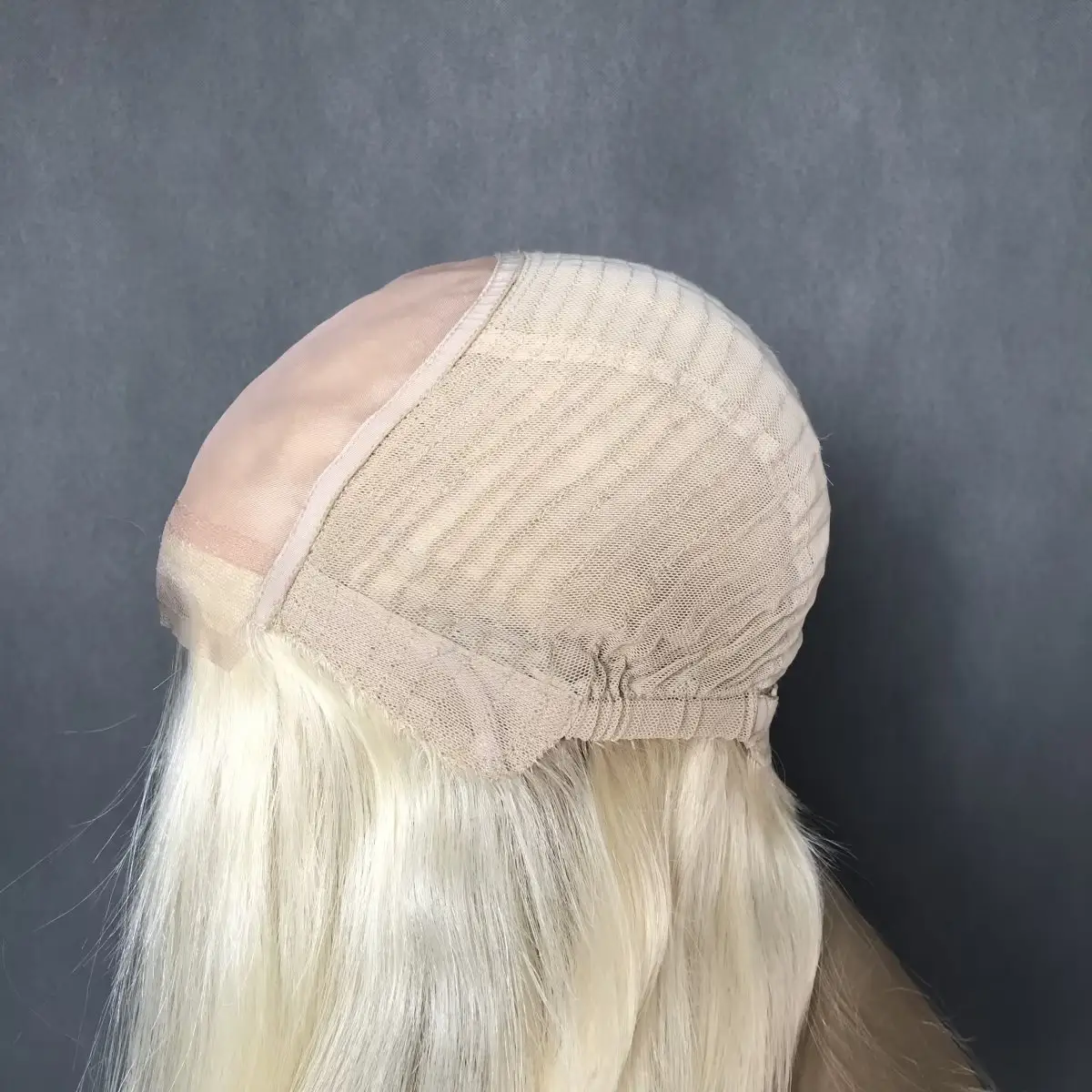 Pronto per la spedizione parrucca medica superiore in seta con parte anteriore in pizzo senza colla per capelli umani di alta qualità per pazienti con cancro e alopecia