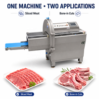 Trancheuse automatique de viande avec et sans os, machine industrielle de découpe de côtes, coupe-viande de bœuf et de porc avec lames interchangeables