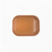 Plateau de service en fer blanc 18x14cm avec logo personnalisé pour rouleaux et papier à rouler, vente en gros
