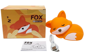 trending product 2026 Cute Animal Fox Silicone night <b>light</b> Portable Bedroom Touch Control USB Rechargeable LED Lamp For kids - Product Image 6