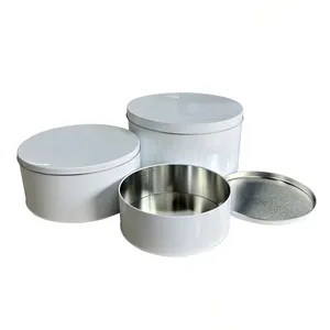 OEM Personalizado Elegante Tin Box 3PCS Bolo Biscoitos Latas Com Tampas Metal Redondo Cookies Canister Set