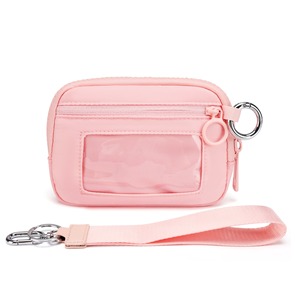 Dual Pouch סִגְנוֹן מחזיק מפתחות ארנק נשים מחזיק כרטיסים נייד חריץ זיהוי חלון רוכסן סביב ארנק מטבעות נסיעות מזדמנים - Product Image 3