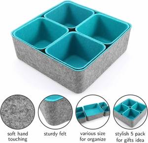 Portable Nordic-Style Felt Cloth Eco-Friendly <b>Folding</b> Multifunctional Save Space Office <b>Storage</b> <b>Box</b> with Customized Logo - Product Image 4