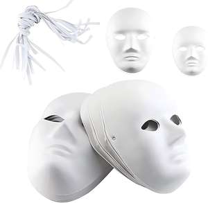 Masker Wajah penuh DIY <span class=keywords><strong>Paintable</strong></span> putih DIY masker pesta masker wajah penuh untuk kerajinan, topeng, Mardi Gras dan pemasok Halloween - Product Image 2