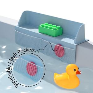Protection anti-éclaboussures d'angle pour baignoire bébé/enfant avec étagère de jeu amovible pour douche et baignoire - Product Image 5