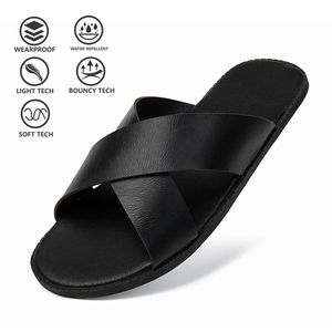 Sandales en cuir pour hommes de grande taille EUR 40-<span class=keywords><strong>47</strong></span> - Semelle en caoutchouc antidérapante polyvalente pour les vacances et les voyages quotidiens, chaussures décontractées pour l'extérieur - Product Image 3