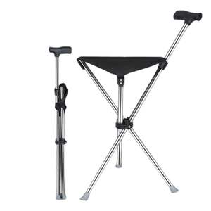 Bastón de Apoyo Plegable y Portátil con Asiento para Personas Mayores, de Aleación de Aluminio, Certificado CE ISO Clase I, Modelo para Escalada de Montaña - Product Image 2